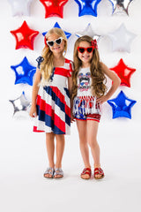 "All American Girl" Sequin Flag Short Set - Sparkle in Pink