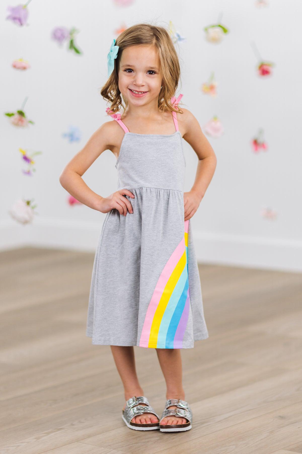 Best Friends Gray Rainbow Dress