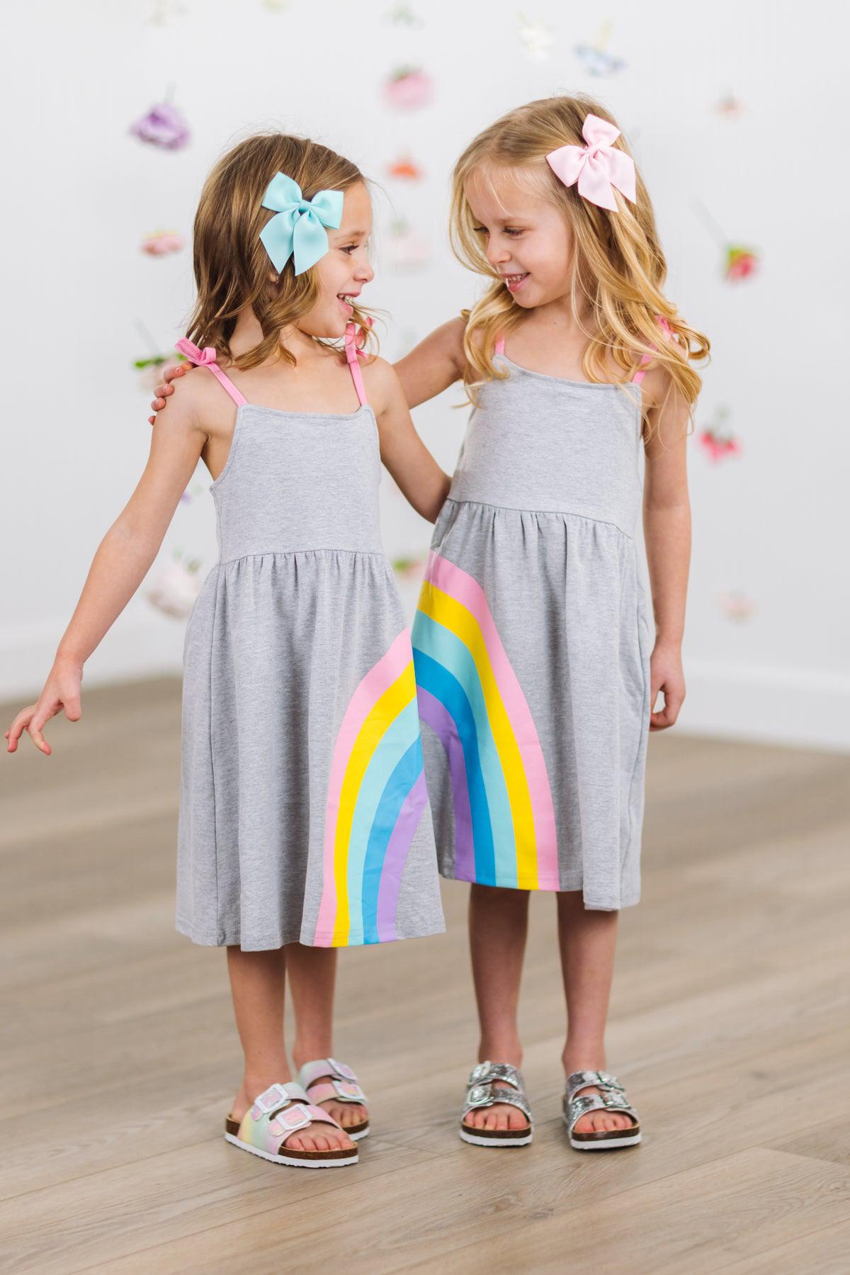 Best Friends Gray Rainbow Dress
