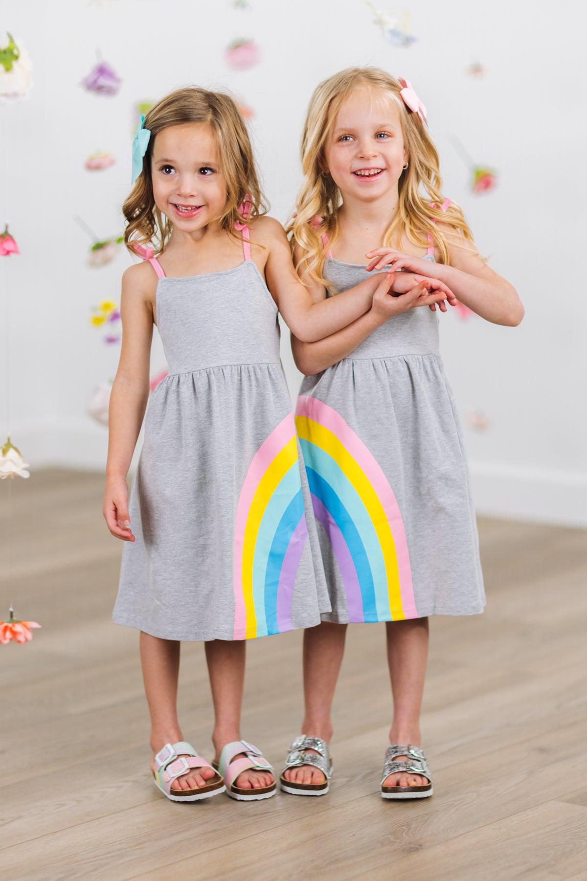 Best Friends Gray Rainbow Dress