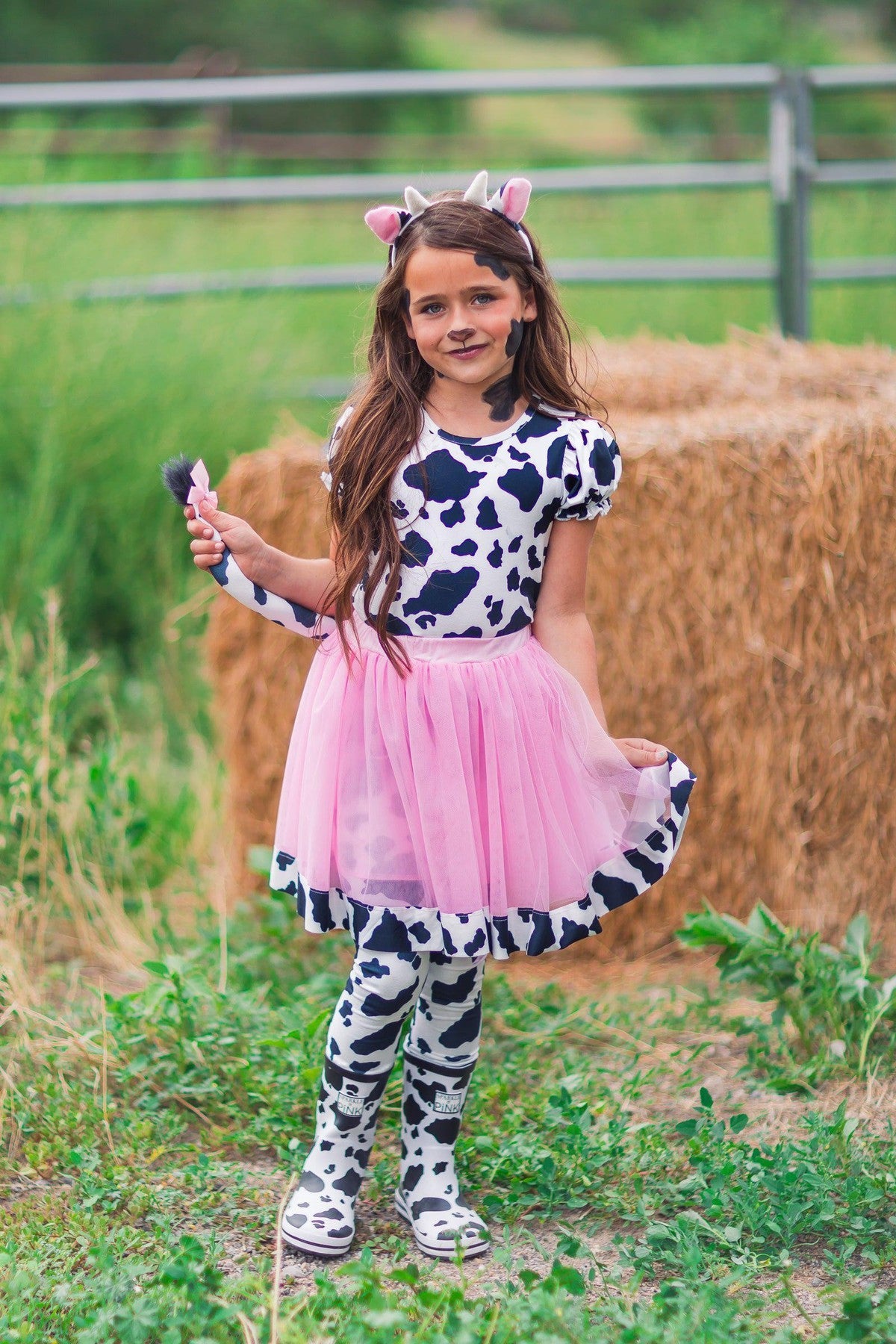 Pink Cow Costume - 5 Piece Set - Sparkle in Pink