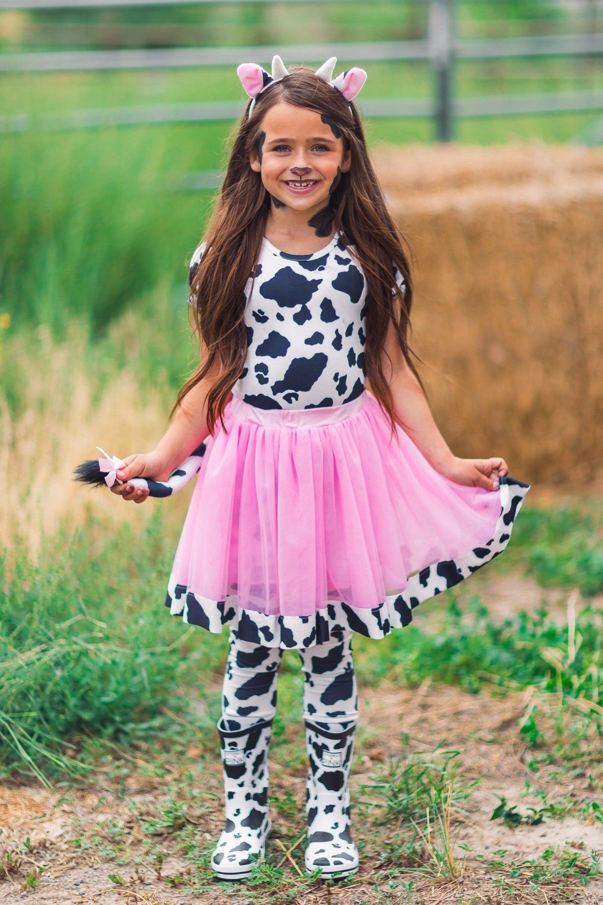 Pink Cow Costume - 5 Piece Set - Sparkle in Pink