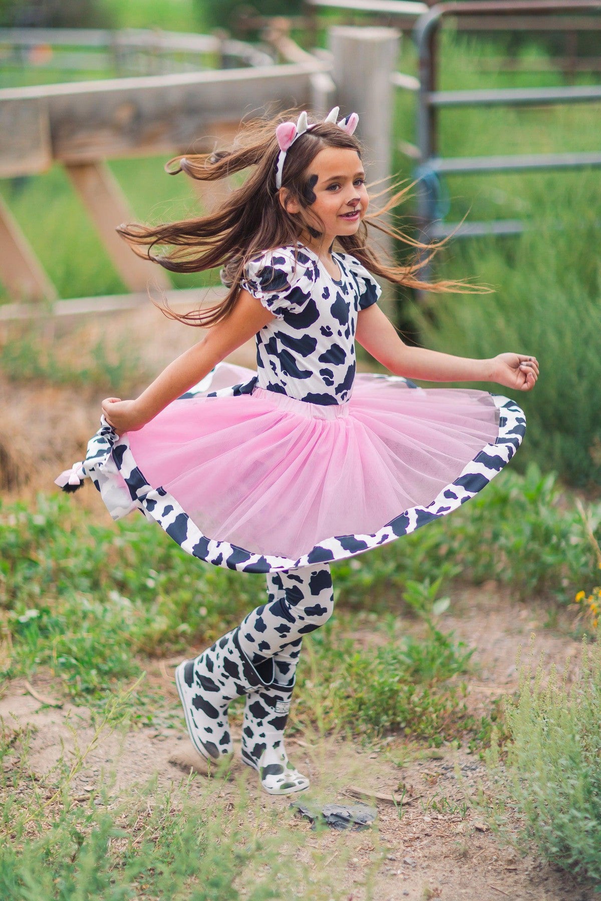 Pink Cow Costume - 5 Piece Set - Sparkle in Pink