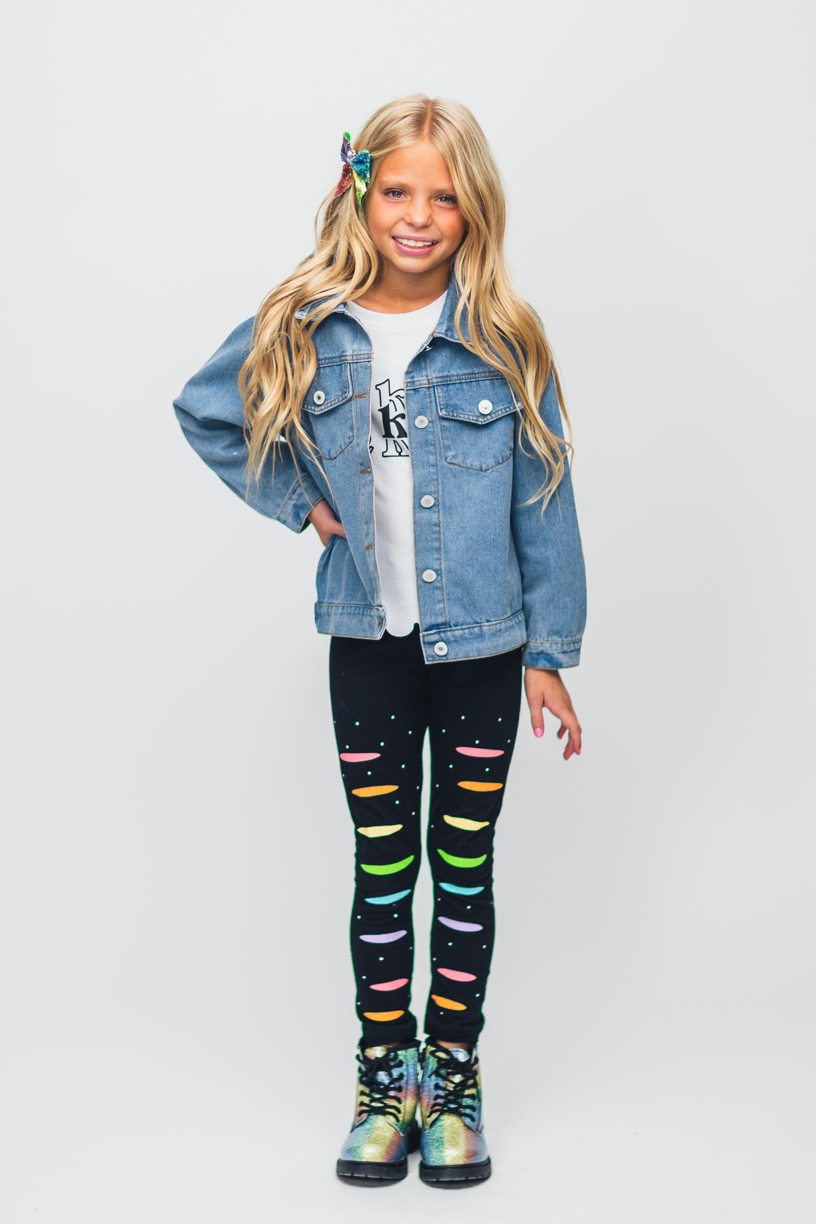 "Be Kind" Denim Jacket - Sparkle in Pink