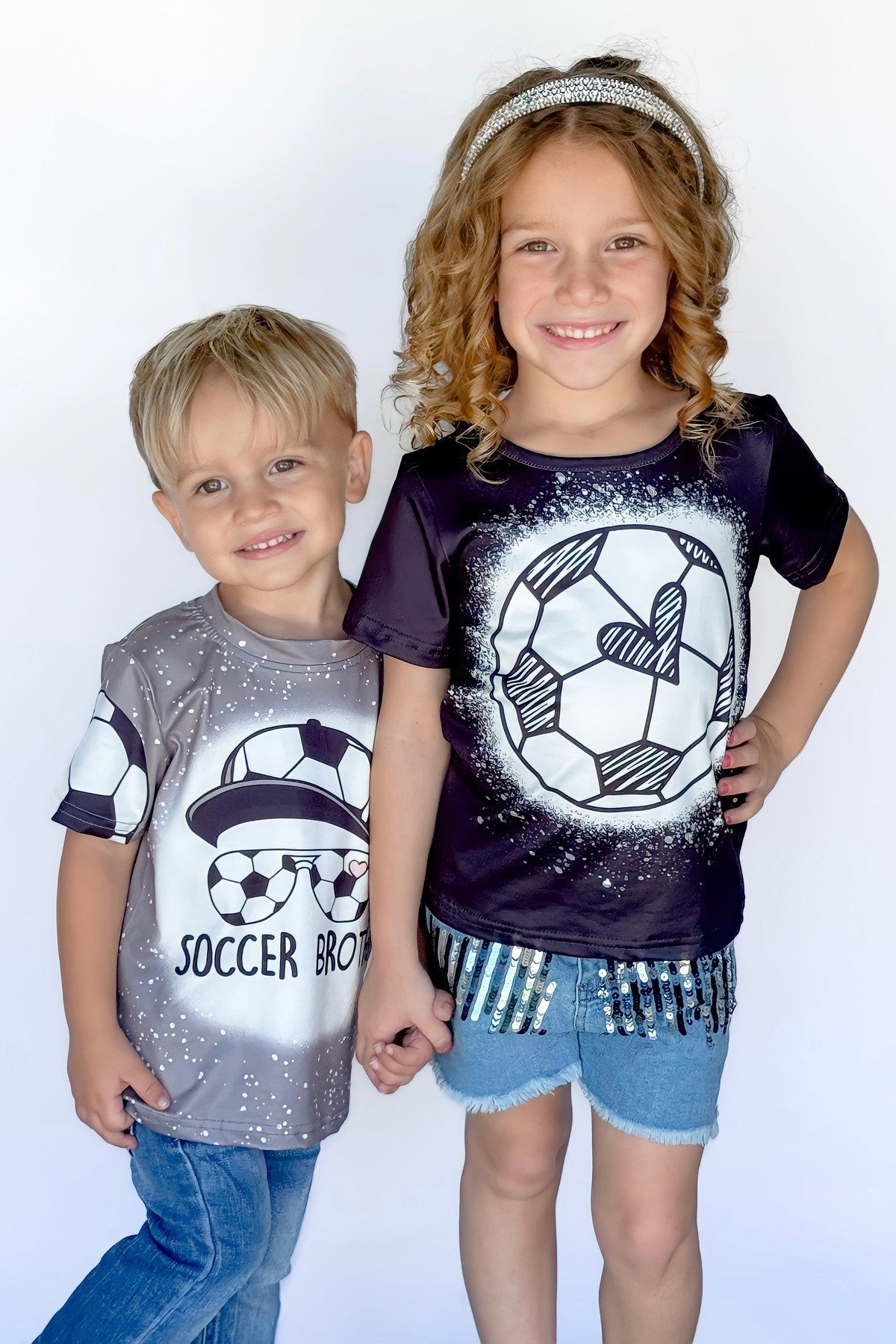 Mom & Kid - "Soccer Mom, Brother, Sister" Tops - Sparkle in Pink