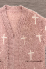 Mom & Me - Blush Pink Cross Cardigan