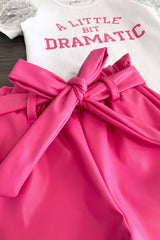 "A Little Bit Dramatic" Pink Pleather Short Set - Sparkle in Pink