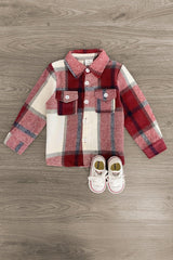 Burgundy Button Up Flannel - Sparkle in Pink