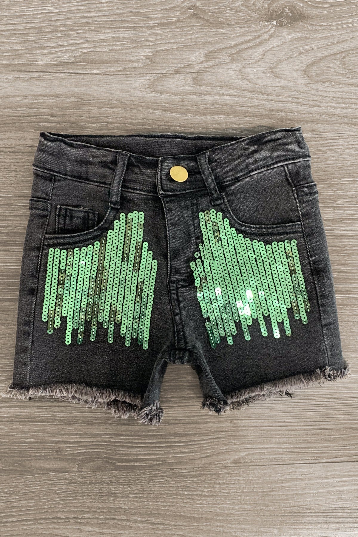 "Be You..." Sequin Denim Short Set - Sparkle in Pink