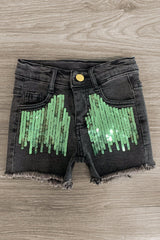 "Be You..." Sequin Denim Short Set - Sparkle in Pink