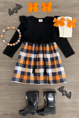 Black & Orange Plaid Dress - Sparkle in Pink