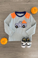 Plaid Pumpkin Truck Top - Sparkle in Pink