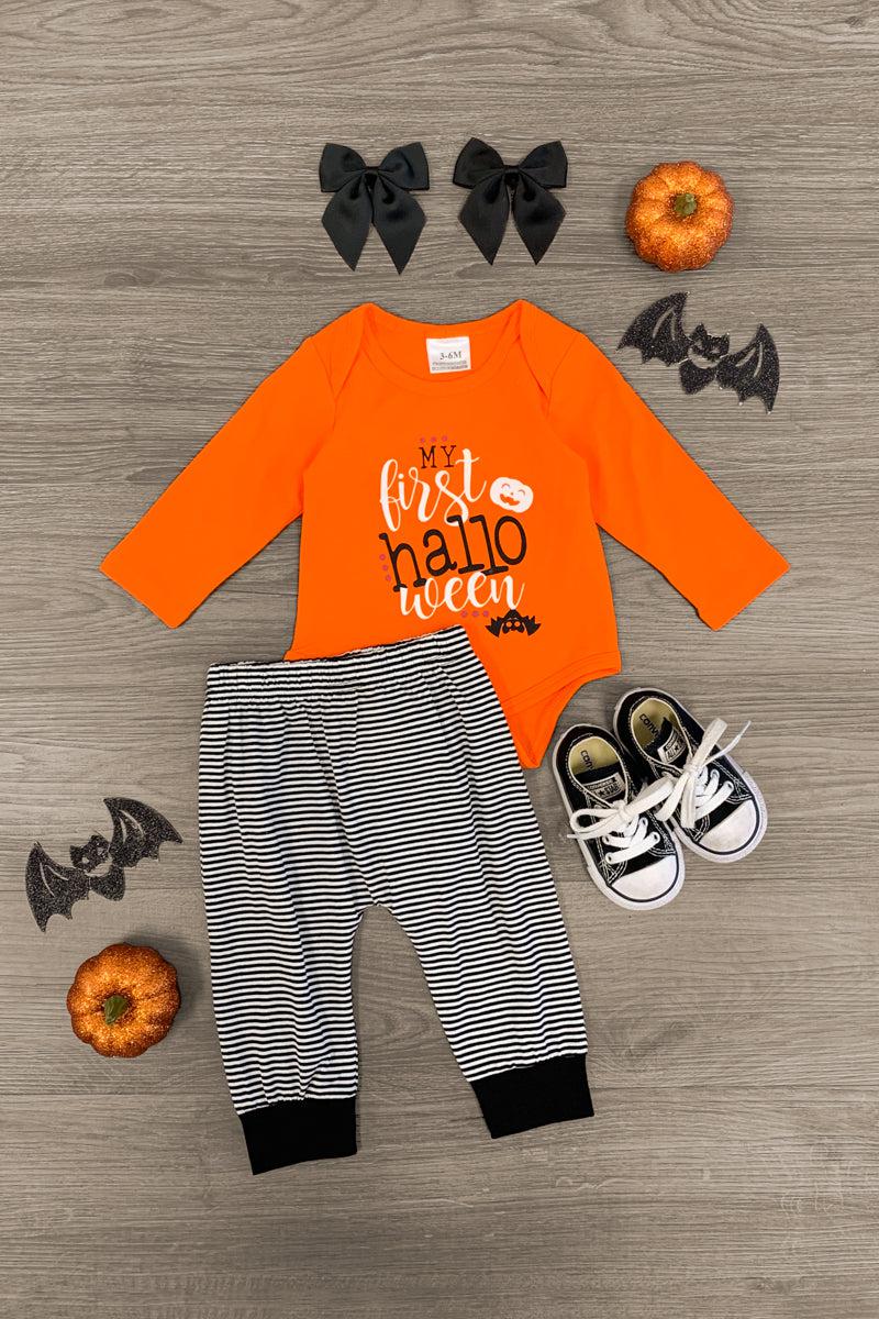 "My First Halloween" Onesie Set - Sparkle in Pink