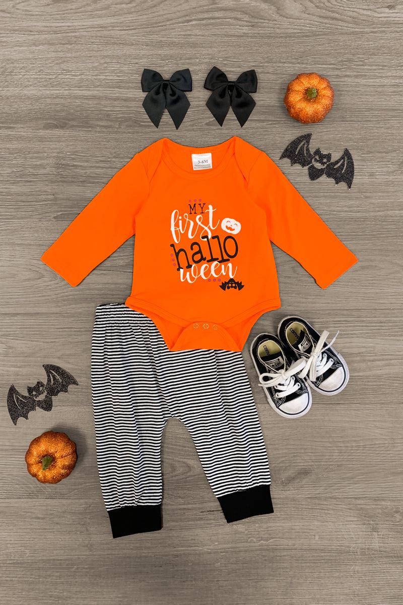 "My First Halloween" Onesie Set - Sparkle in Pink