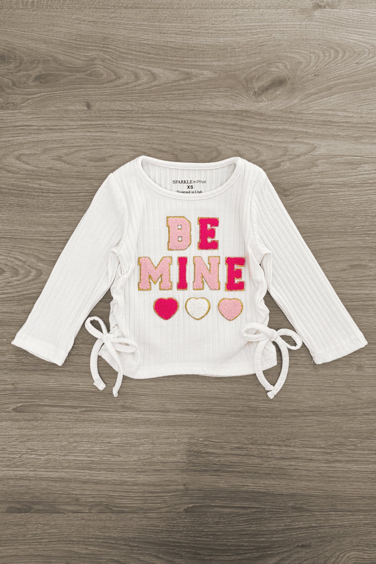 "Be Mine" Pink Sequin Bell Bottom Set