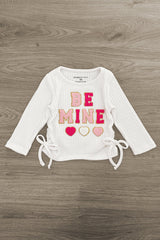 "Be Mine" Pink Sequin Bell Bottom Set