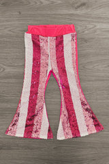 "Be Mine" Pink Sequin Bell Bottom Set