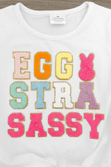 "Eggstra Sassy" Chenille Patch Tutu Skirt Set