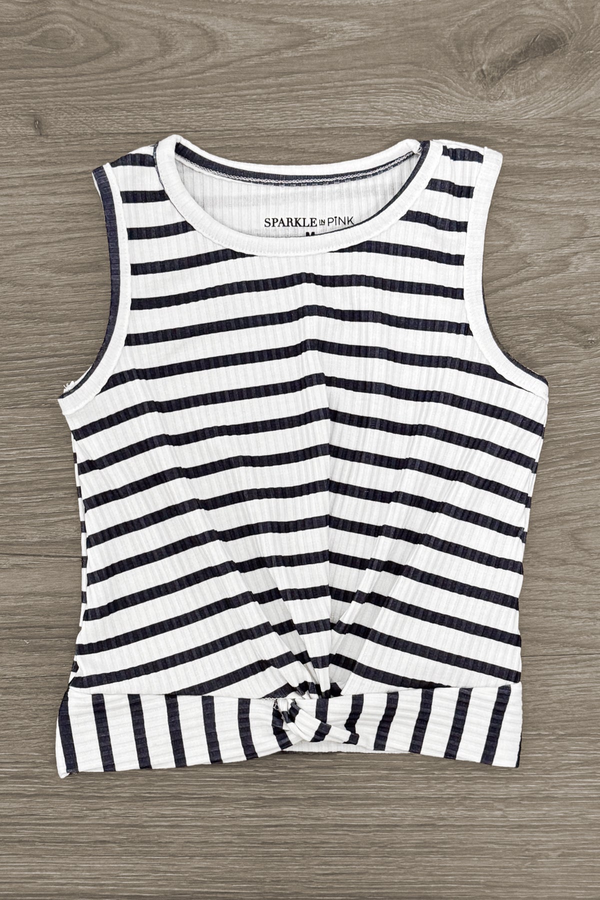 Striped Tank Light Denim Short Set