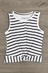 Striped Tank Light Denim Short Set