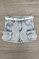 Striped Tank Light Denim Short Set