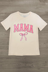 Mom & Me - "Mama & Mini" Cream Bow Top