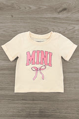 Mom & Me - "Mama & Mini" Cream Bow Top