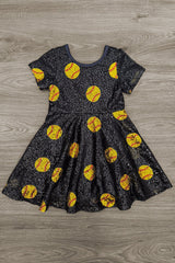 Black Sequin Softball Dress