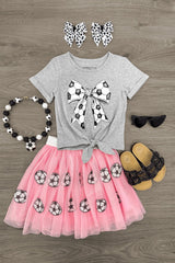 Pink Sequin Soccer Tutu Skirt Set