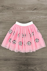 Pink Sequin Soccer Tutu Skirt Set