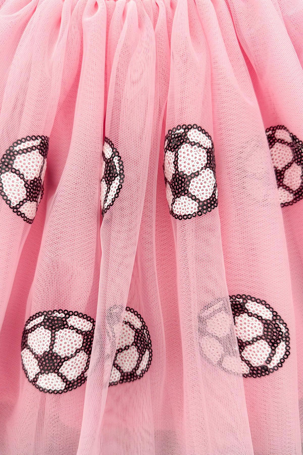 Pink Sequin Soccer Tutu Skirt Set