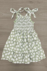 Mom & Me - Green & White Flower Dress