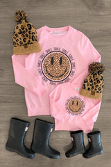Mom & Me - "Smile" Pink Long Sleeve Top - Sparkle in Pink