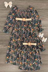 Mom & Me - Green Floral Dress - Sparkle in Pink