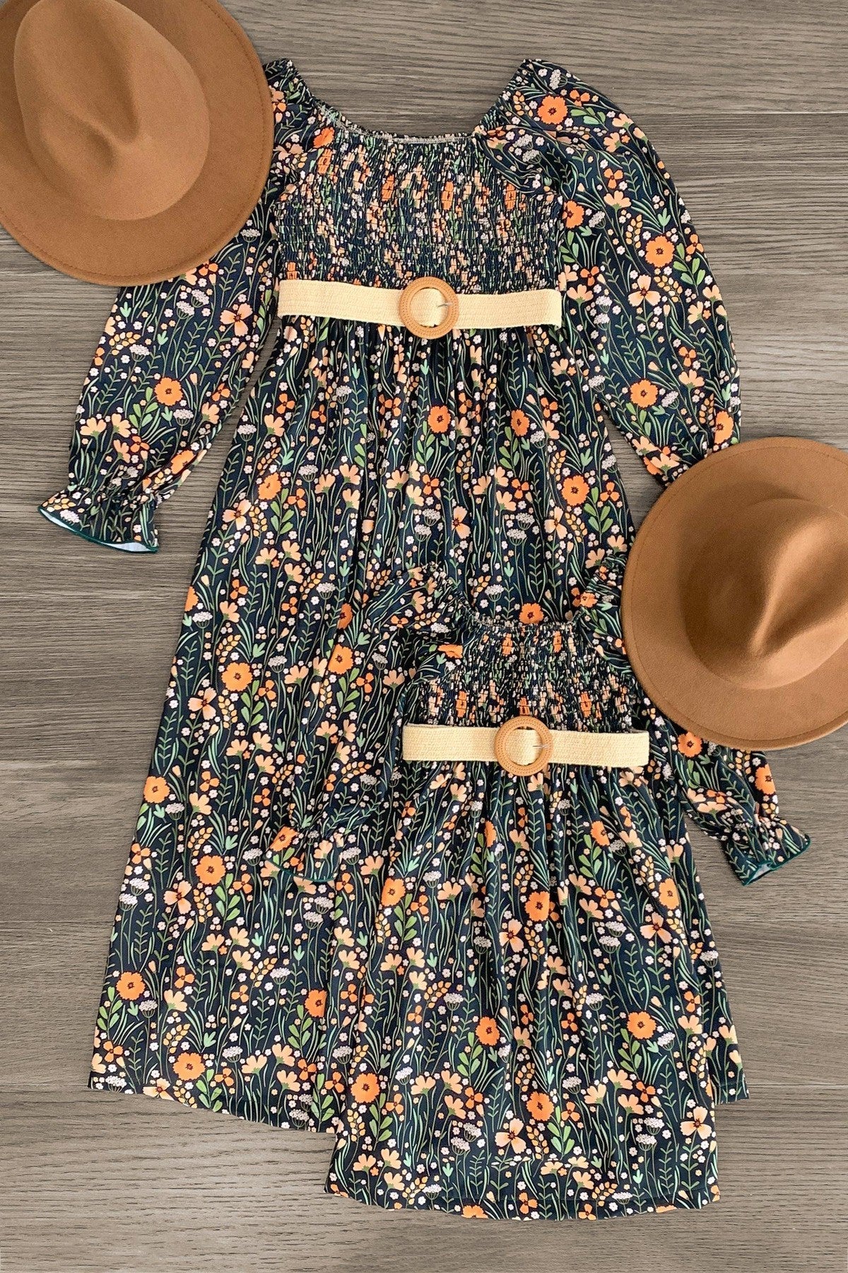Mom & Me - Green Floral Dress - Sparkle in Pink