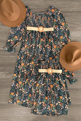 Mom & Me - Green Floral Dress - Sparkle in Pink