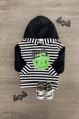 Striped Frankenstein Hoodie - Sparkle in Pink