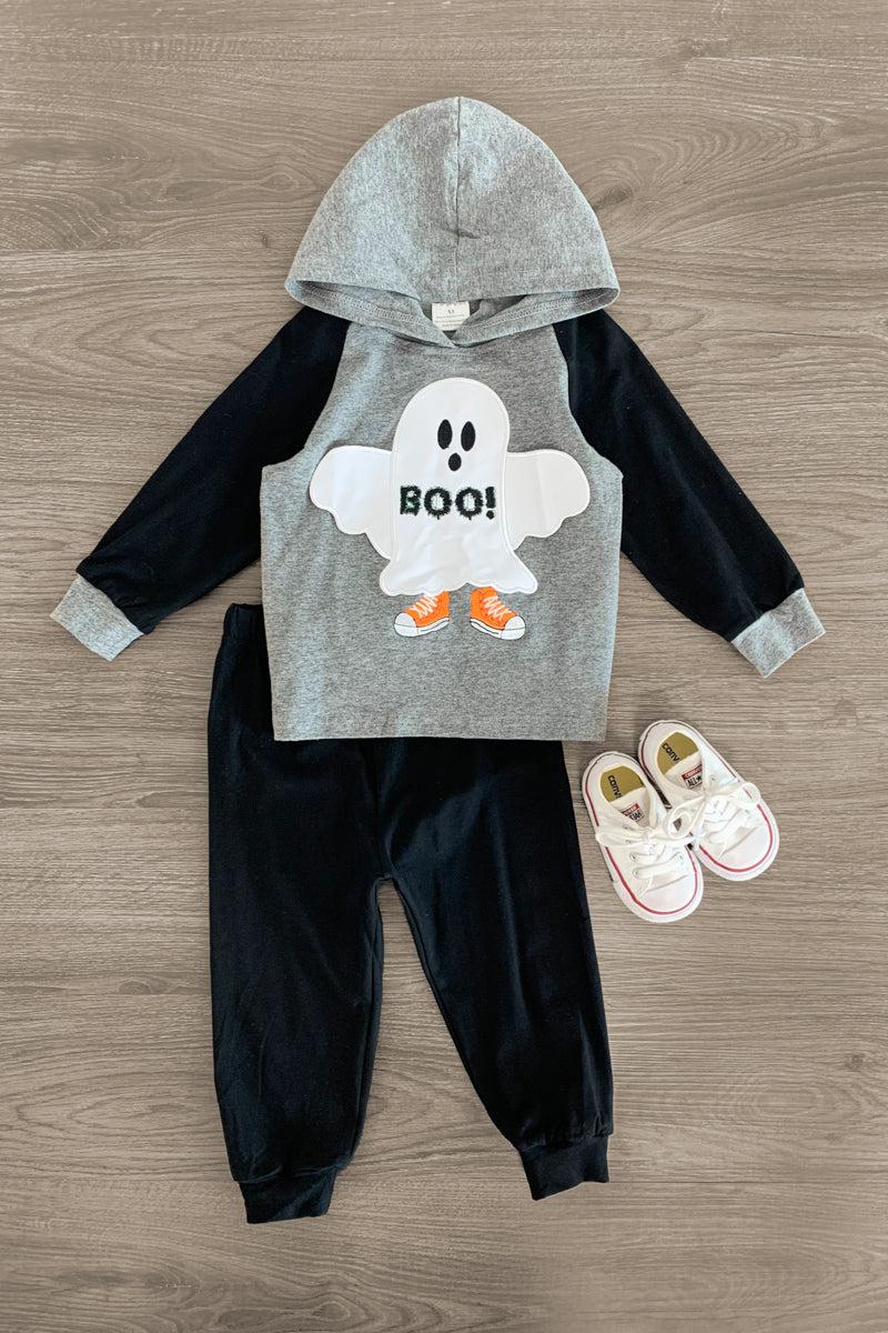 "BOO!" Ghost Lounge Hoodie Set - Sparkle in Pink