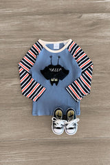 "Happy Halloween" Striped Bat Top - Sparkle in Pink