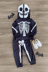 Black Skeleton Hoodie Lounge Set - Sparkle in Pink
