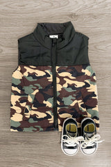 Camo Zip-Up Vest - Sparkle in Pink