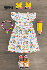 "Back To School" Notebook Doodle Dress - Sparkle in Pink
