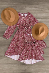 Mom & Me - Red Polka Dot Leopard Dress - Sparkle in Pink