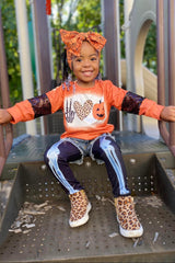 Peace Love Halloween Legging & Short Set - Sparkle in Pink