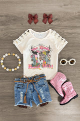"She Kinda Buck Wild" Denim Short Set - Sparkle in Pink