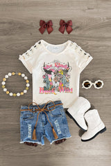 "She Kinda Buck Wild" Denim Short Set - Sparkle in Pink