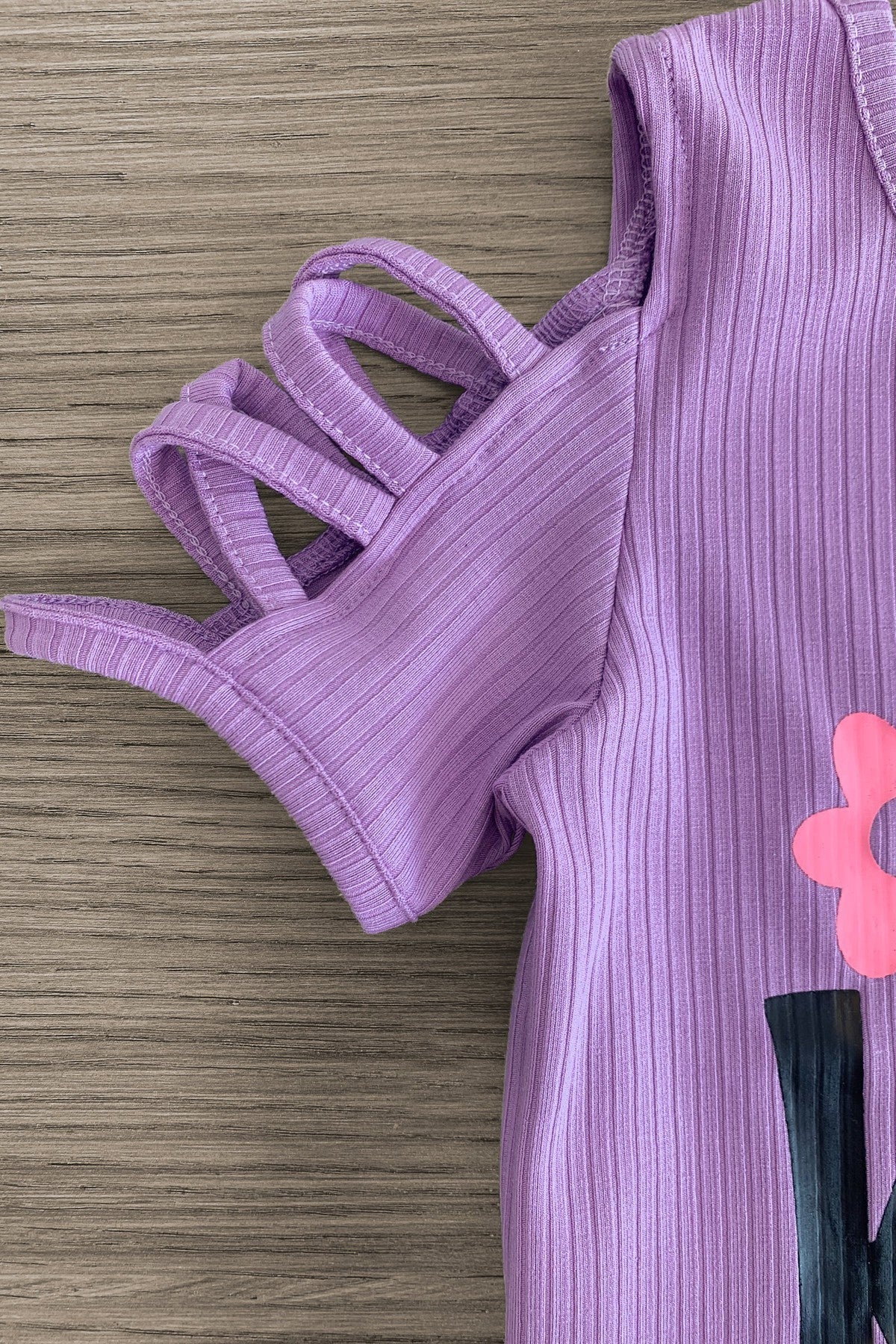 "Always Be Kind" Flower Denim Short Set - Sparkle in Pink