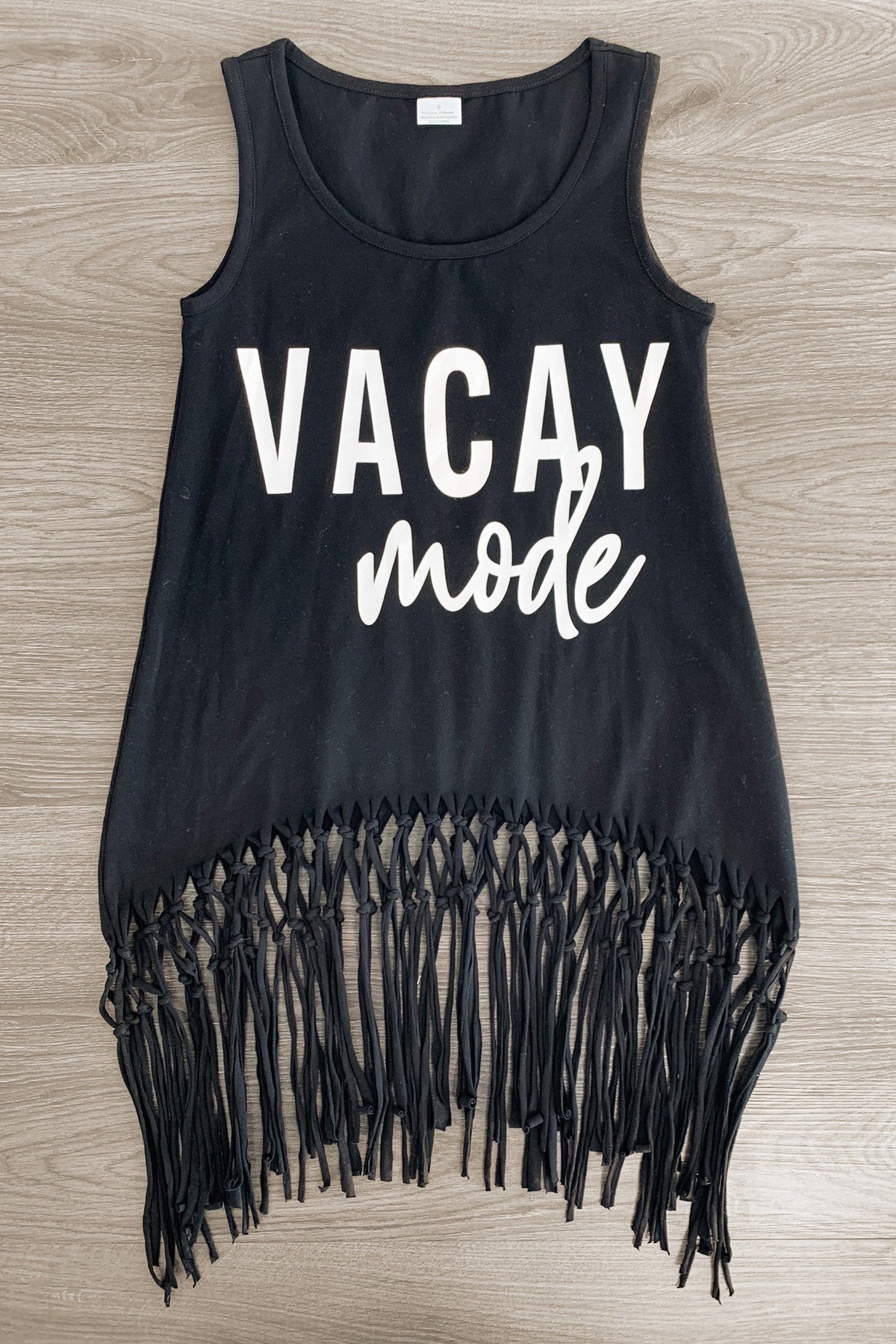 Mom & Me - "Vacay Mode" Black Tank Top - Sparkle in Pink