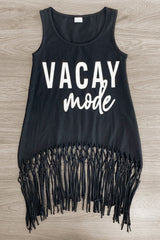 Mom & Me - "Vacay Mode" Black Tank Top - Sparkle in Pink