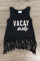 Mom & Me - "Vacay Mode" Black Tank Top - Sparkle in Pink